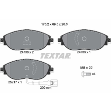 TEXTAR fékbetétkészlet, tárcsafék TEXTAR 2473801 autóalkatrész
