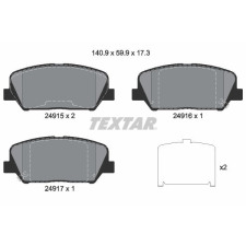 TEXTAR fékbetétkészlet, tárcsafék TEXTAR 2491501 autóalkatrész