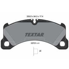 TEXTAR fékbetétkészlet, tárcsafék TEXTAR 2570101 autóalkatrész