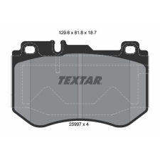 TEXTAR fékbetétkészlet, tárcsafék TEXTAR 2599701 autóalkatrész