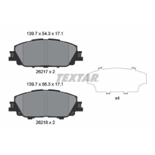 TEXTAR fékbetétkészlet, tárcsafék TEXTAR 2621701 autóalkatrész
