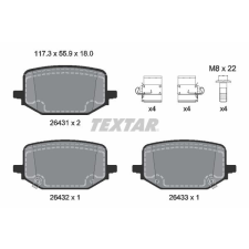 TEXTAR fékbetétkészlet, tárcsafék TEXTAR 2643102 autóalkatrész