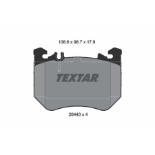TEXTAR fékbetétkészlet, tárcsafék TEXTAR 2644303 autóalkatrész