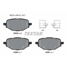 TEXTAR fékbetétkészlet, tárcsafék TEXTAR 2695901 autóalkatrész