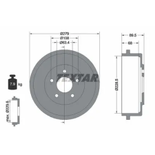 TEXTAR fékdob 94024400 autóalkatrész