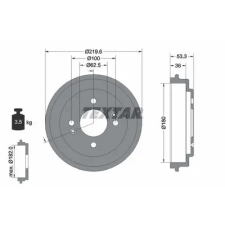 TEXTAR fékdob 94044400 autóalkatrész