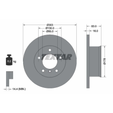 TEXTAR Féktárcsa TEXTAR 92020300 féktárcsa