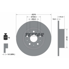 TEXTAR Féktárcsa TEXTAR 92095300 féktárcsa