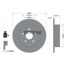 TEXTAR féktárcsa TEXTAR 92164803 féktárcsa