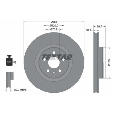 TEXTAR féktárcsa TEXTAR 92313905 féktárcsa