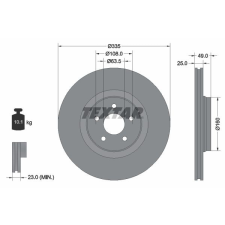 TEXTAR féktárcsa TEXTAR 92317805 féktárcsa