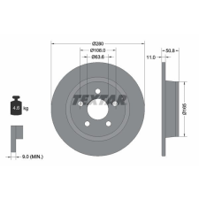 TEXTAR féktárcsa TEXTAR 92326403 féktárcsa