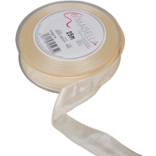  Textil szalag hagyományos drótos krém 25mmx25m dekorációs kellék