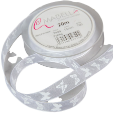  Textil szalag POLILLA fehér 15mmx20m dekorációs kellék