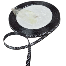  Textil szalag pöttyös fekete 6mmx22m dekorációs kellék