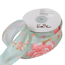  Textil szalag rózsás kék 3,8cmx10yard dekorációs kellék