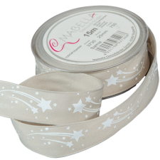  Textil szalag SAMIA szürke 25mmx15m dekorációs kellék