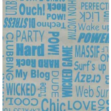 TEXTS GREY BLUE / ezüst kék felirat 45cm x 15m öntapadós tapéta tapéta, díszléc és más dekoráció