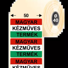Tezeko Magyar Kézműves Termék etikett címke, 50 * 30 mm-es (1000 db/tekercs) etikett