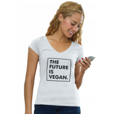  The future is vegan - Női V-Nyakú Póló