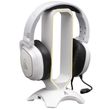 The G-Lab Fejhallgató állvány - K-STAND-RADON-W  (fehér, 2xUSB3.0, műanyag) fejhallgató állvány