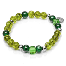 The Lizard's Eyes – Peridot és hegyikristály ásvány karkötő dobozban karkötő