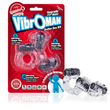 The Screaming O Screaming Vibroman - vibrációs péniszgyűrű szett - fekete (3 részes) péniszgyűrű