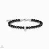 Thomas Sabo Charming Collection fekete ónix gyöngyökkel karkötő 19 cm - A2097-130-11-L19