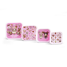  Thumbs up! Tokidoki Snack 4 darabos ételhordó doboz szett - Pink / Fehér uzsonnás doboz