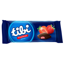 Tibi táblás étcsokoládé eperkrém - 90g csokoládé és édesség