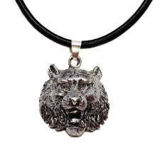  Tigrisfej medál műbőr lánccal nyaklánc