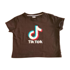  Tiktok fekete lány póló (méret: 152) gyerek póló