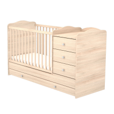 Timba Niki 3 Fiókos Kombinált kiságy (60x120-as) - Borostyán kiságy, babaágy
