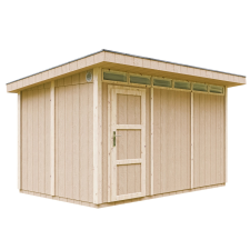 Timbela kerti faház M904 lapostetős alapozott 412 cm x 279 cm kerti tárolás