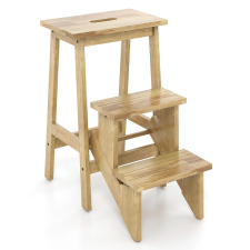 Timeless Home Összecsukható 3 fokos fellépő, natúr létra és állvány