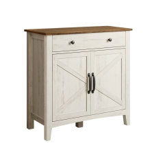 Timeless Tools Farmház Tálalószekrény - 80x40x80 cm, Fehér/Barna bútor