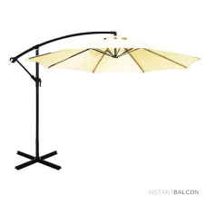 Timeless Tools Függő napernyő, fém talppal, hajtókarral, dönthető, vízálló 270 cm, krémfehér kerti bútor