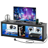 Timeless Tools Modern LED TV Állvány, üvegpolcok, beépített konnektorok, USB, 140 cm