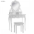 Timeless Tools Tükrös fésülködő asztal párnázott székkel, London - fehér