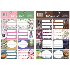 Tip Top T-Creativ: Füzetcímke lányoknak, 16 db-os - többféle füzetcímke