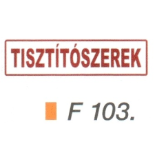  Tisztítószerek F103 információs címke