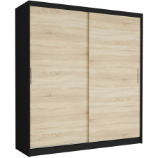  TIVARO VI. Gardróbszekrény 203x218x60 - fekete, sonoma bútor
