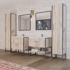 TMP IRON tükör 85 cm - fekete keret - szögletes fürdőszoba bútor