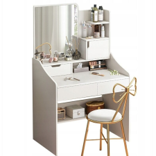  TOALETKA KOSMETYCZNA Z LUSTREM DO MAKIJAŻU BIAŁA DUŻA SKANDYNAWSKI bútor