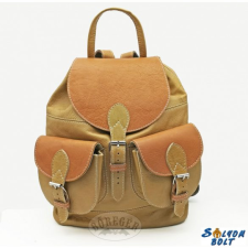  Több zsebes hátitáska, hátizsák, sárgás - barnás ajándéktárgy