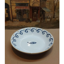 TOGNANA Kék örvény porcelán mély tányér tányér és evőeszköz