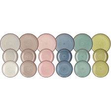 TOGNANA URBAN PASTEL étkezőgarnitúra, 18 db (UR17018M228) tányér és evőeszköz