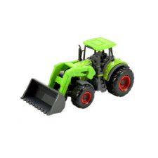 Toi-Toys zöld, fém markolós traktor – 8 cm autópálya és játékautó