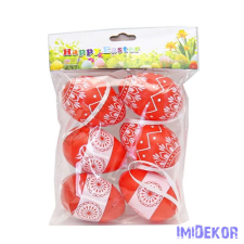  Tojás 4x6cm 6db/csomag - Piros dekorációs kellék