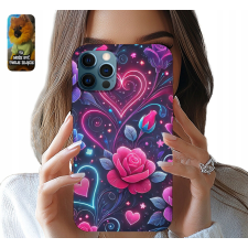 TOK ALMA IPHONE 12 PRO - SZÍVEK RÓZSA NŐI DESIGN + FÓLIA tok és táska